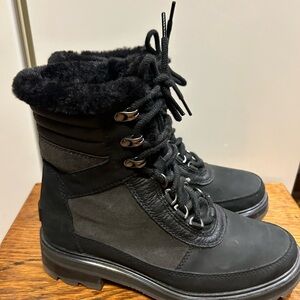 Winter waterproof leather / shearling boots sorel 7.5 excellent black